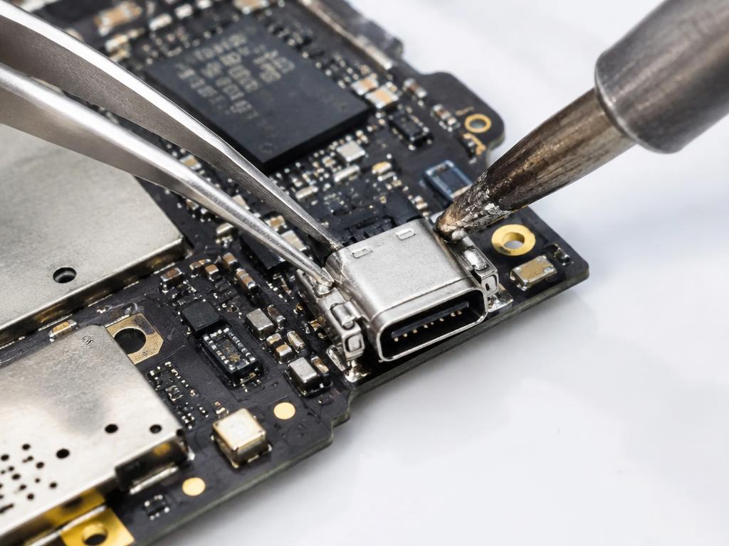 Reparo do conector de carga na placa do celular